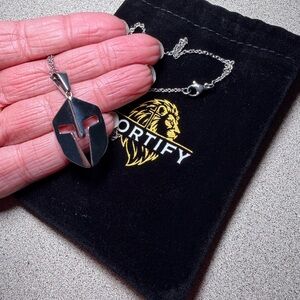Silver Spartan Pendant Necklace